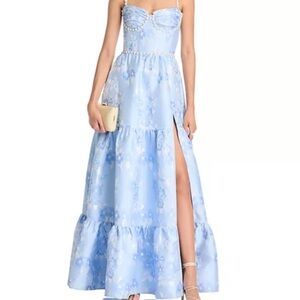 V. Chapman Lucetta Corset Tiered Maxi Dress